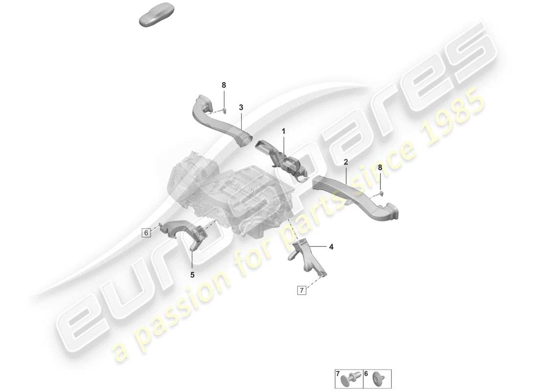 un schéma de pièces du catalogue de pièces porsche 992