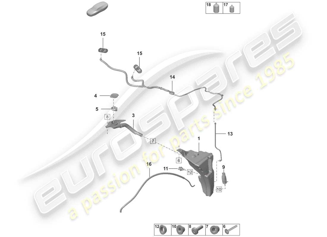 un schéma de pièces du catalogue de pièces porsche 992