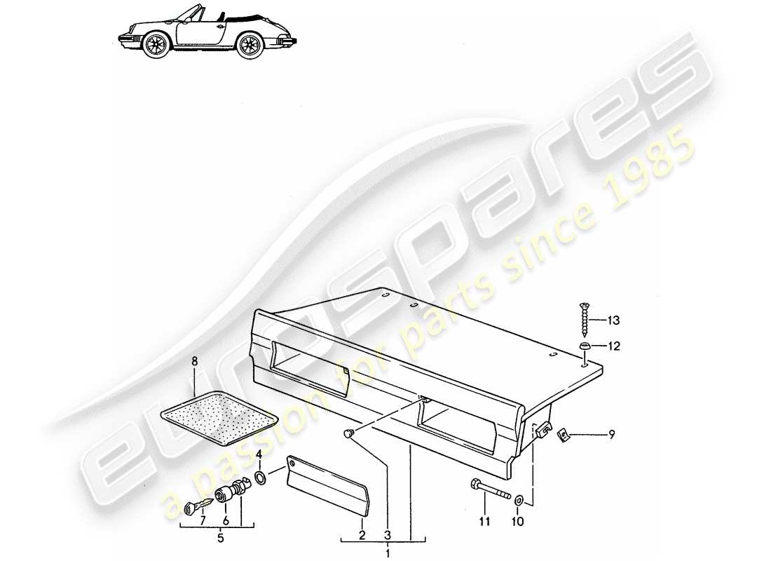 un schéma de pièces du catalogue de pièces porsche 1990 (seats for 944/968/911/928)