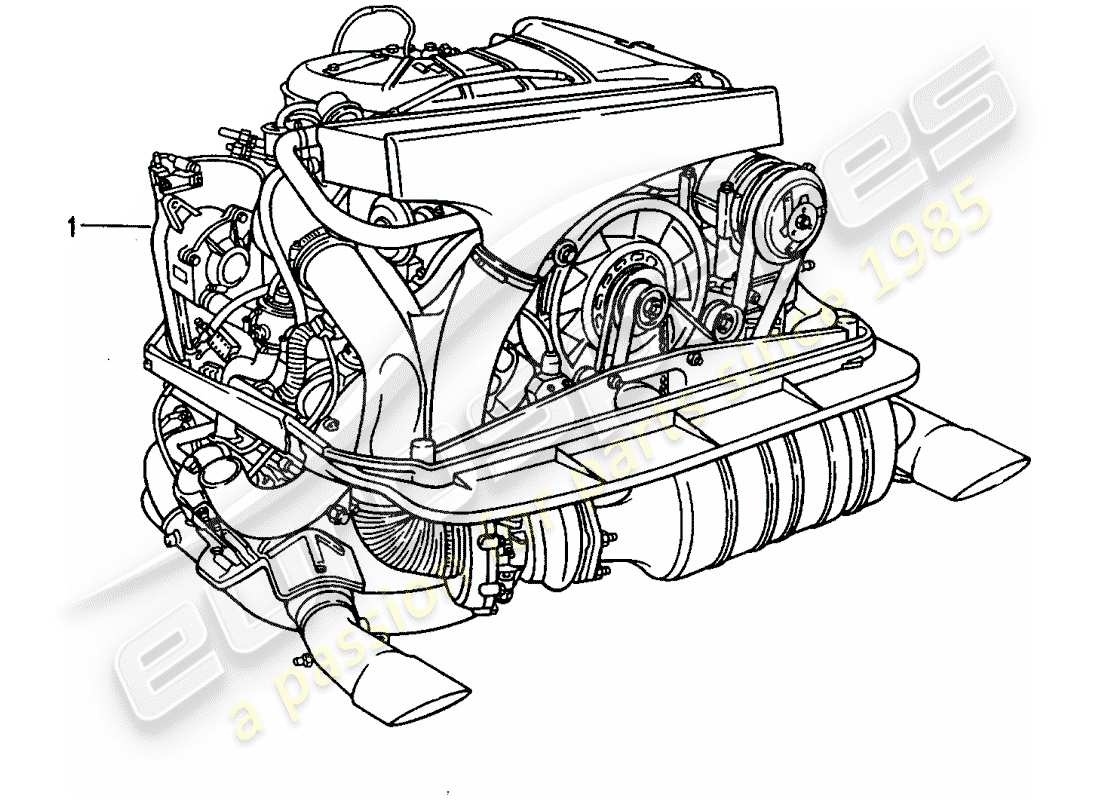 un schéma de pièces du catalogue de pièces porsche 1995 (refurbished and exchange catalogue)