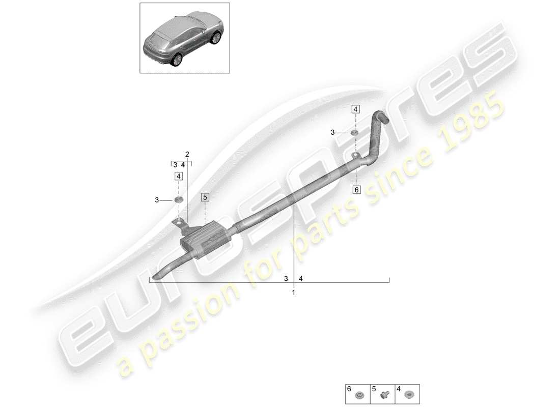 un schéma de pièces du catalogue de pièces porsche macan