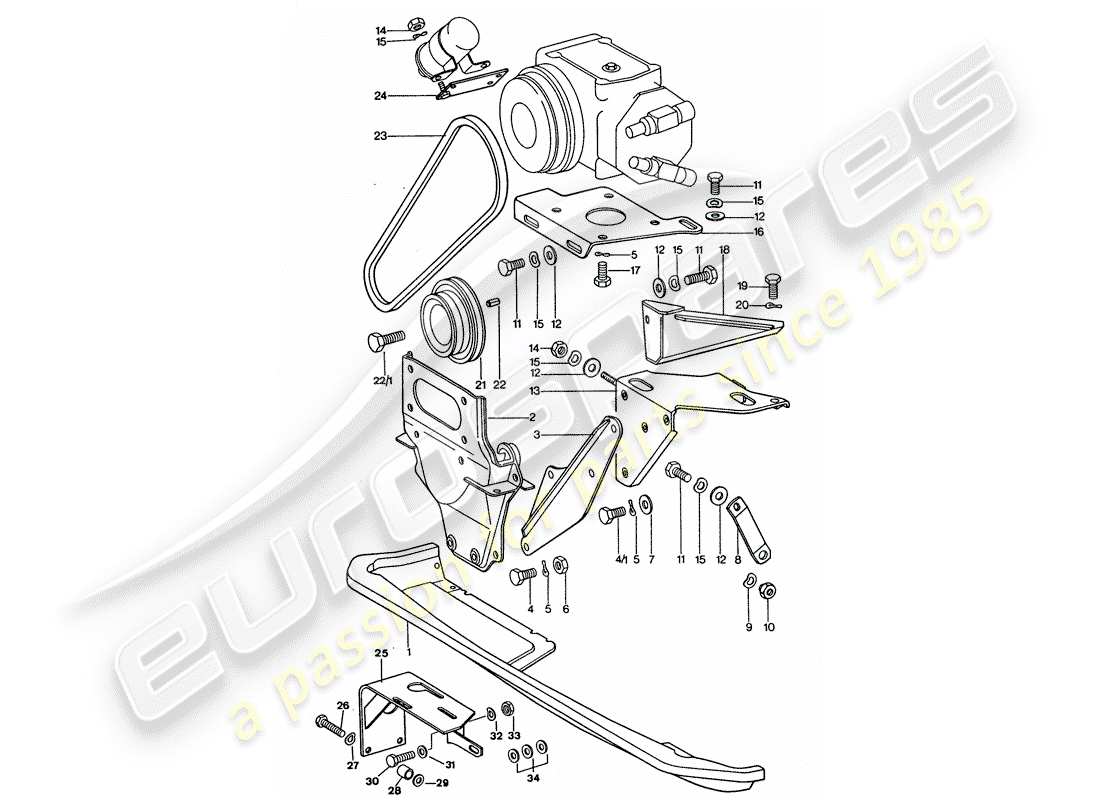 un schéma de pièces du catalogue de pièces porsche 1975 (911 turbo)
