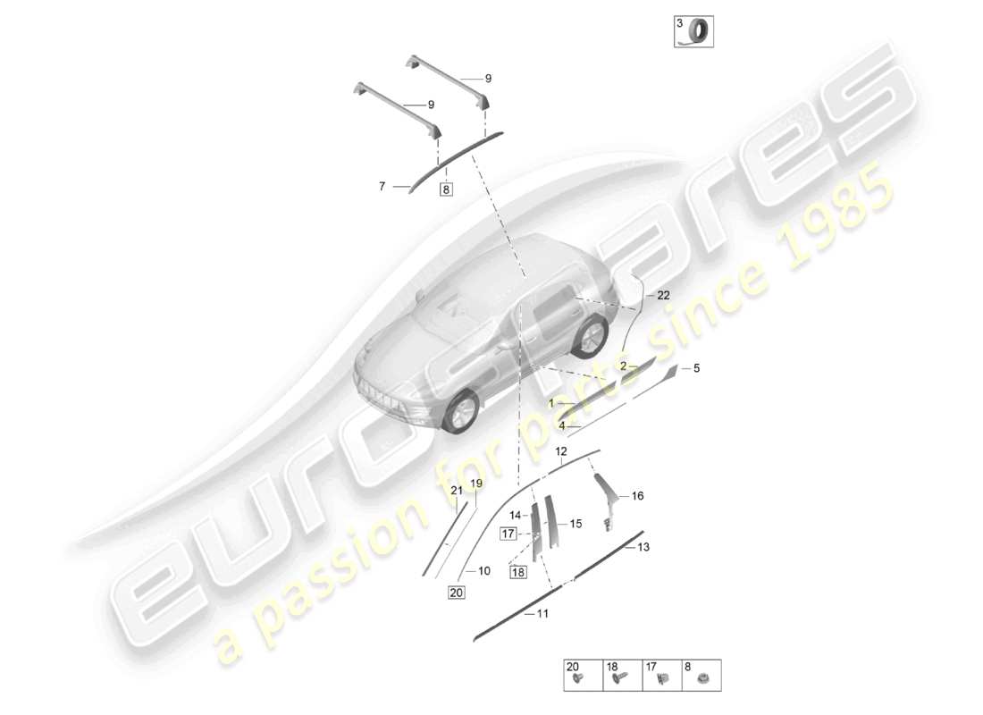 schéma de pièce contenant le numéro de pièce 95b837901hy
