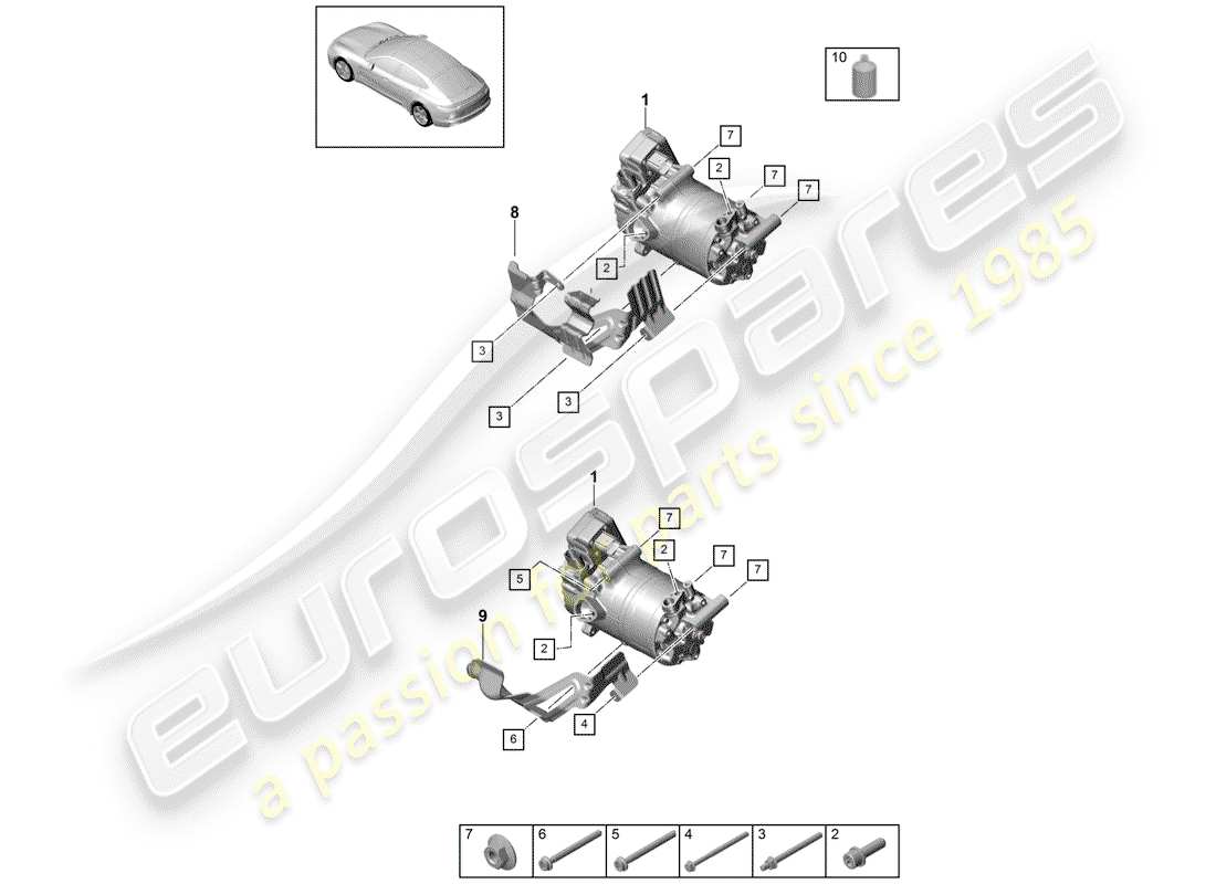 un schéma de pièces du catalogue de pièces porsche panamera