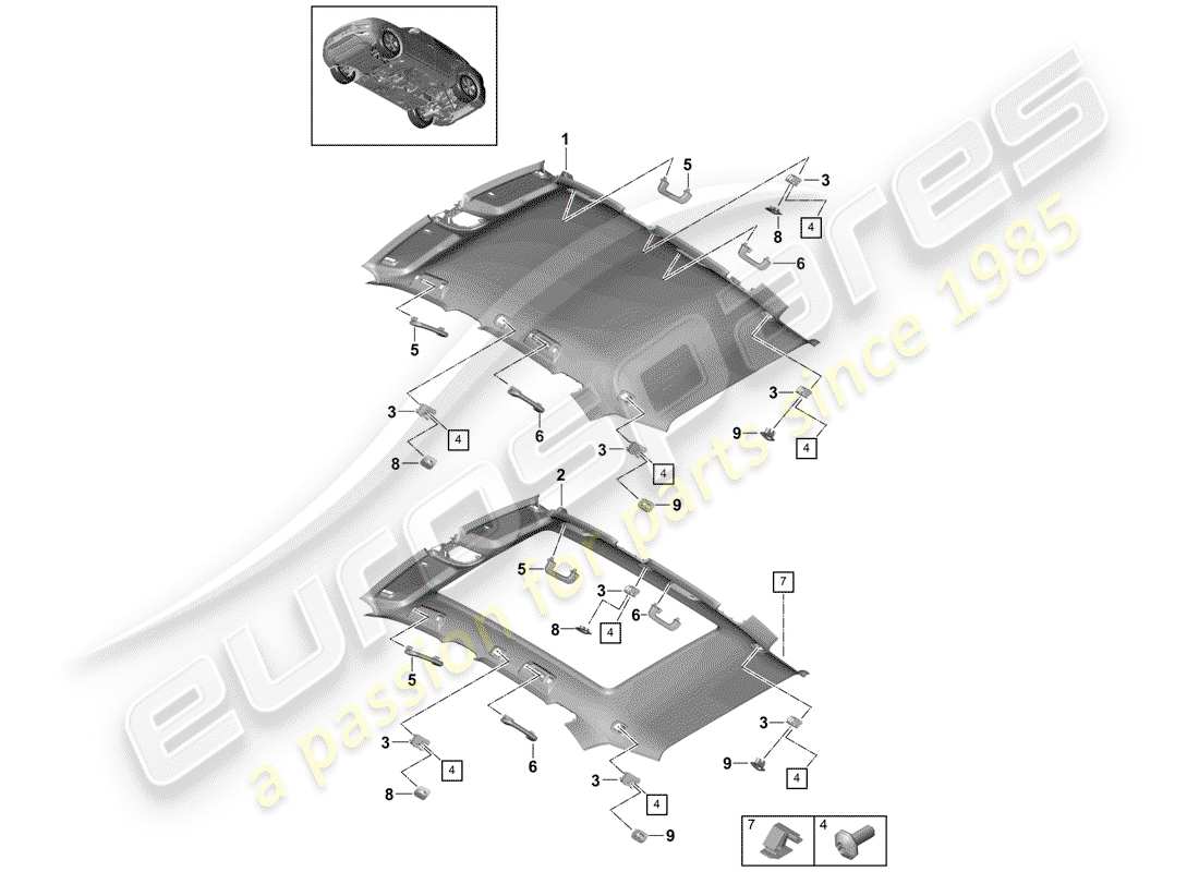 schéma de pièce contenant le numéro de pièce pab857608 oh7