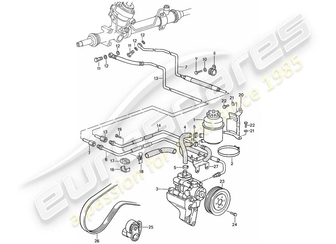 un schéma de pièces du catalogue de pièces porsche 959