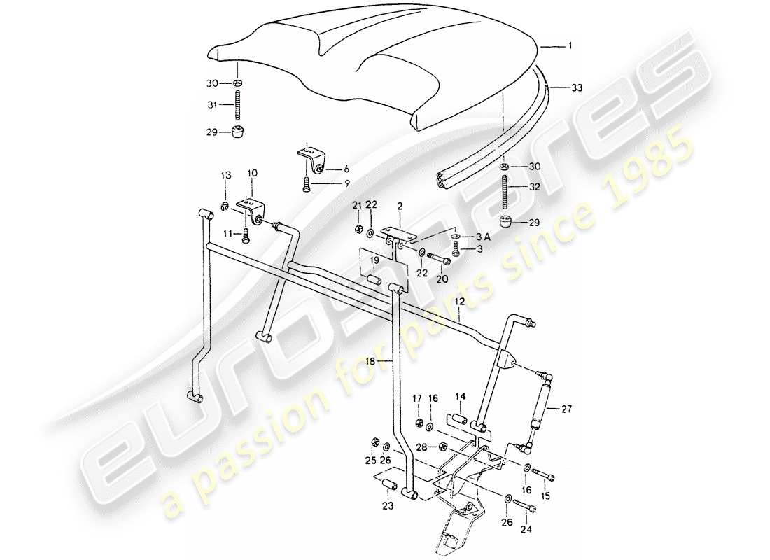 un schéma de pièces du catalogue de pièces porsche 964