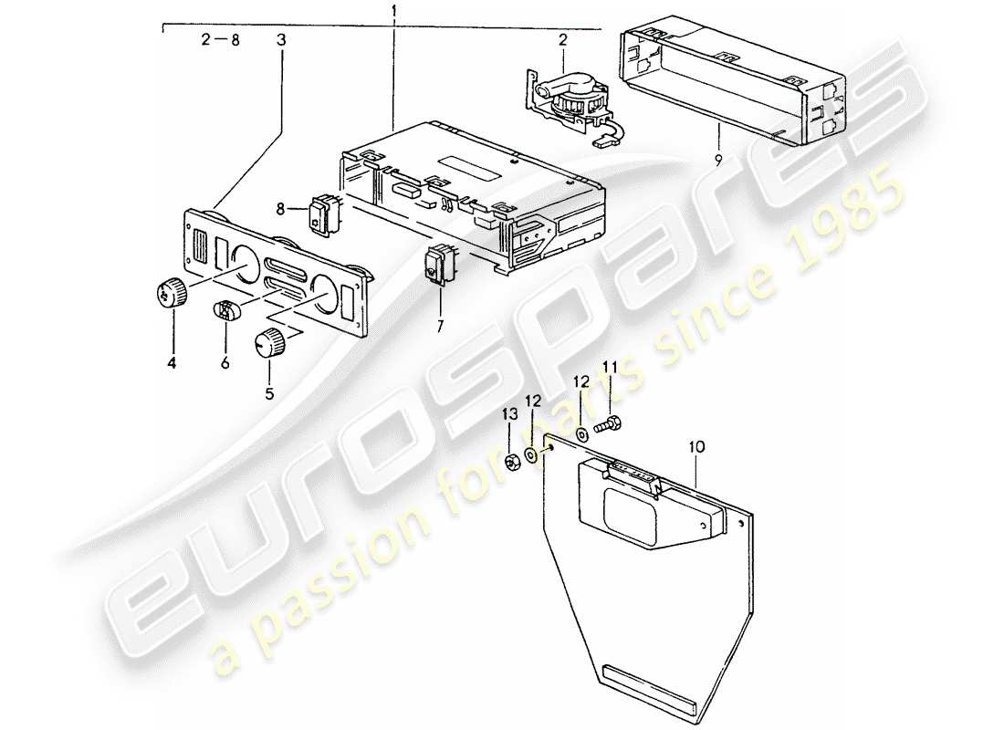 un schéma de pièces du catalogue de pièces porsche 964