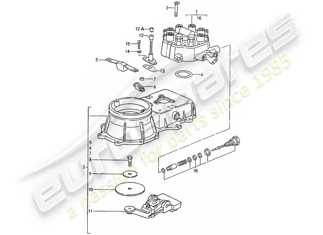 un schéma de pièces du catalogue de pièces porsche 964