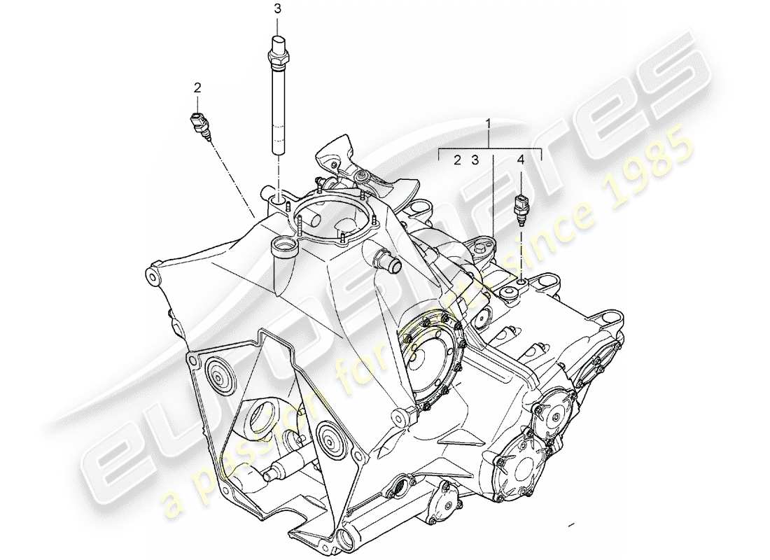 un schéma de pièces du catalogue de pièces porsche 1996 (refurbished and exchange catalogue)