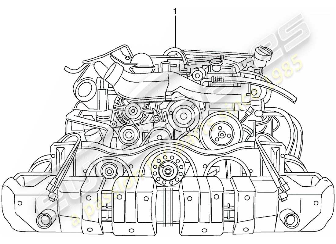 un schéma de pièces du catalogue de pièces porsche 1977 (refurbished and exchange catalogue)