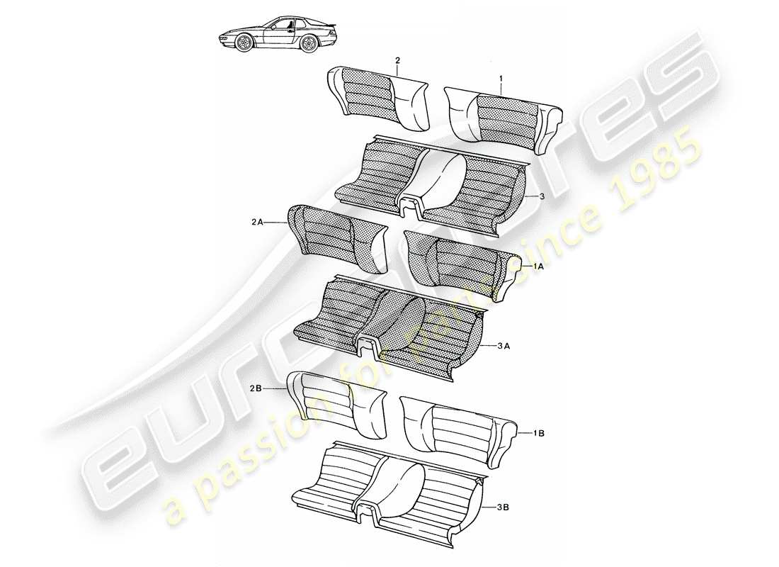 un schéma de pièces du catalogue de pièces porsche accessories and tequipment