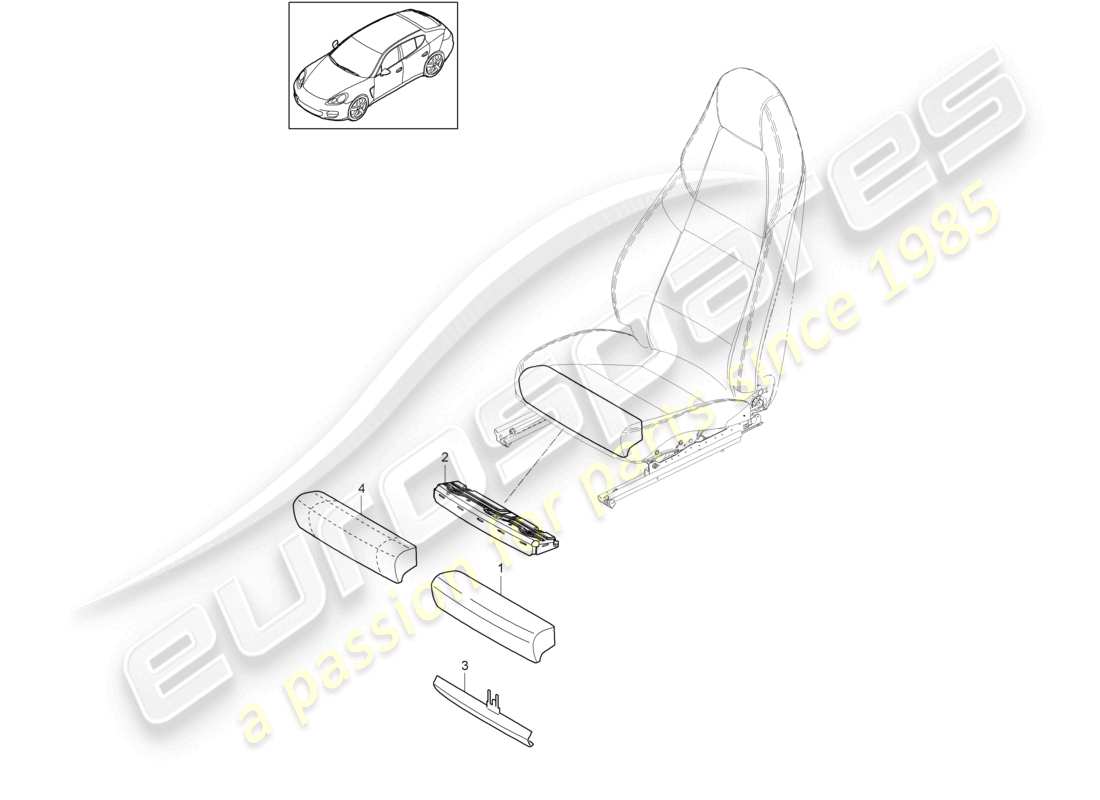 un schéma de pièces du catalogue de pièces porsche 2016 (panamera 970)