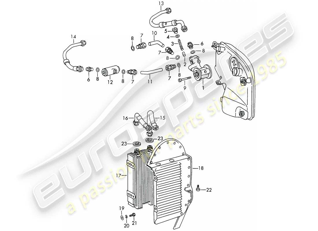 porsche 1965 (911/912) lubrification moteur - unités auxiliaires - pour - typ 901/10 - d - mj 1969>> schéma des pièces
