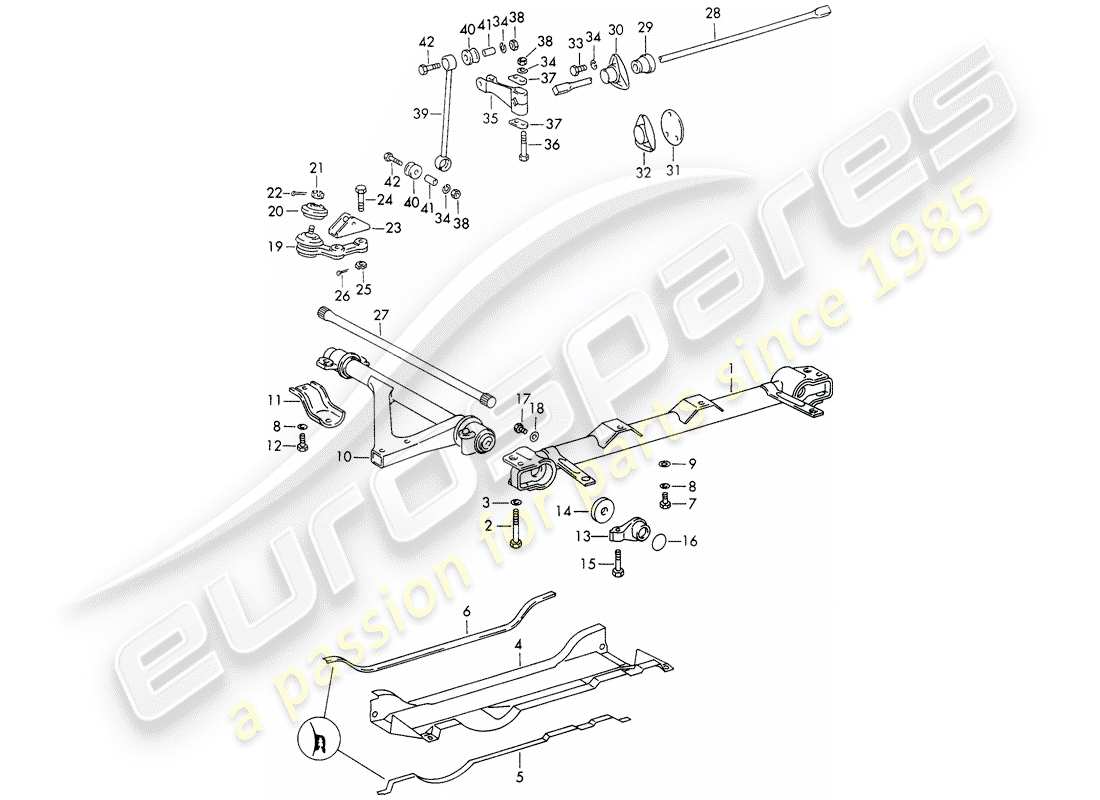 porsche 1965 (911/912) essieu avant - stabilisateur - - d - mj 1968>> - mj 1968 schéma des pièces