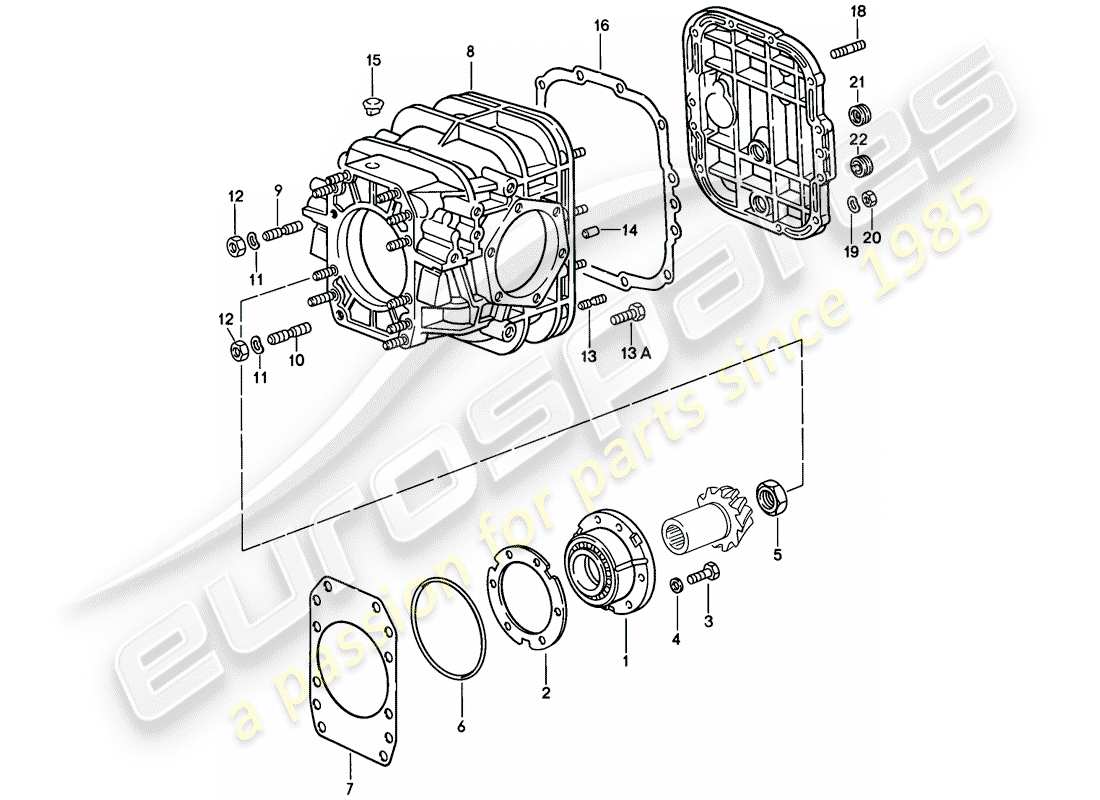 porsche 1981 (928) différentiel - 1 - transmission automatique schéma des pièces