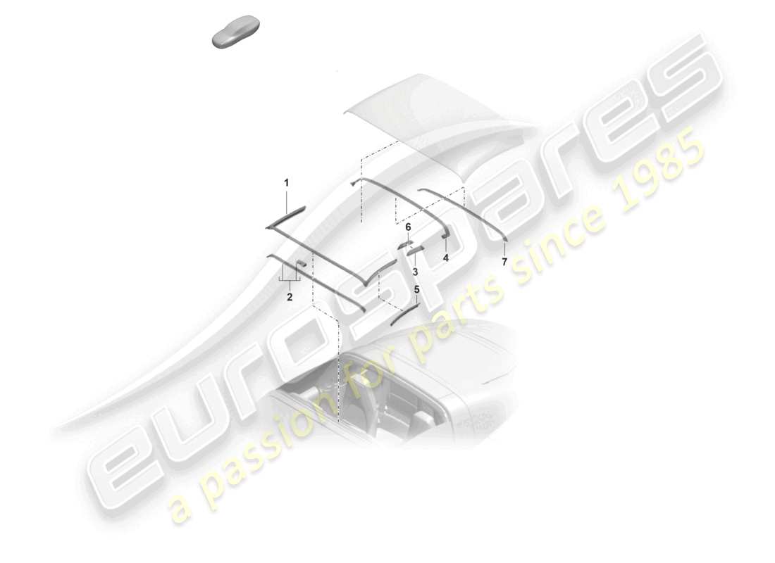 porsche 2019 (992-1) joint de capote schéma des pièces