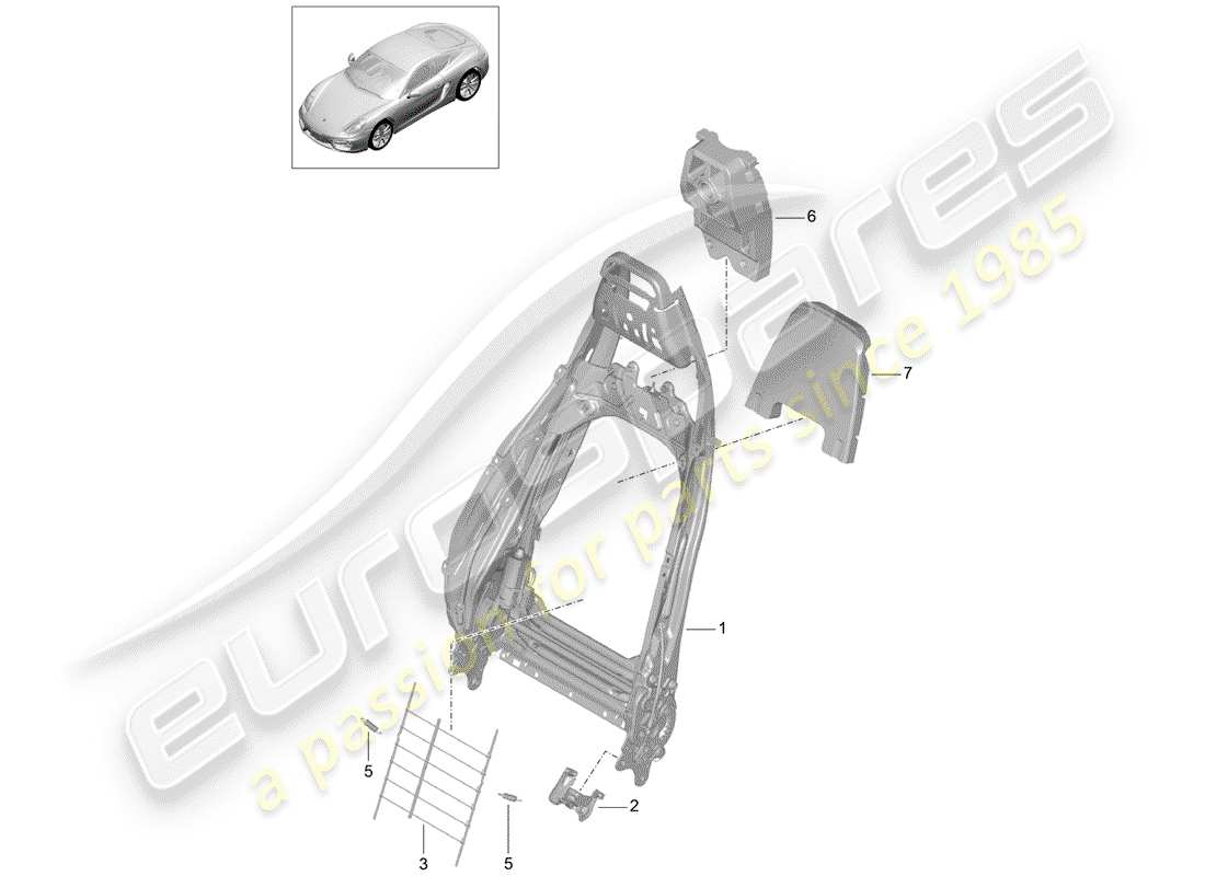 porsche 2015 (981 cayman) cadre de dossier schéma des pièces
