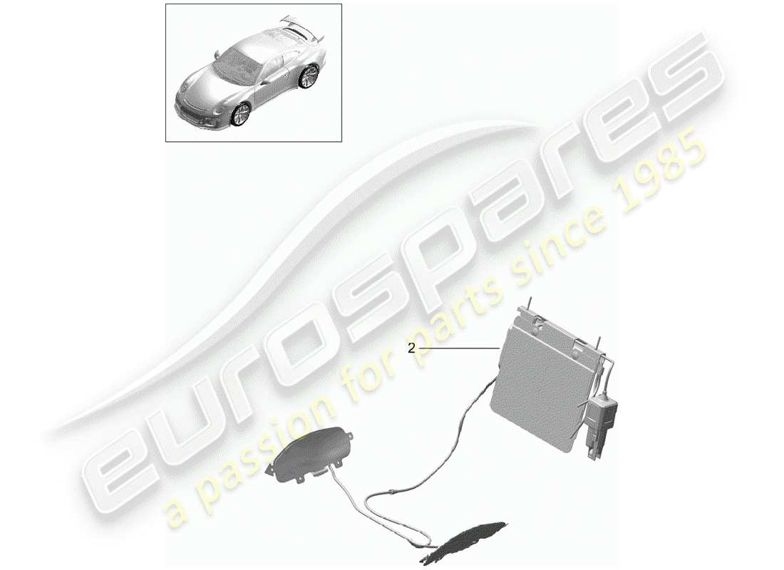 porsche 2014 (991-1 r/gt3/rs) support lombaire schéma des pièces