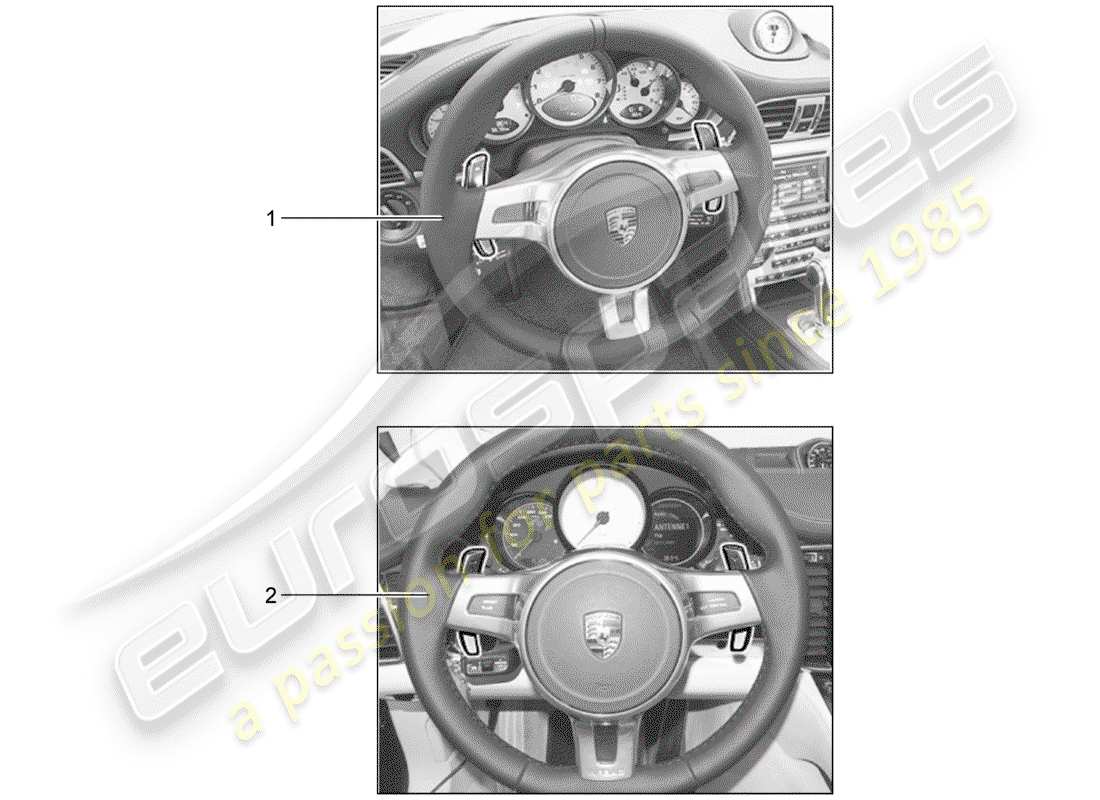porsche 1990 (tequipment) volant schéma des pièces