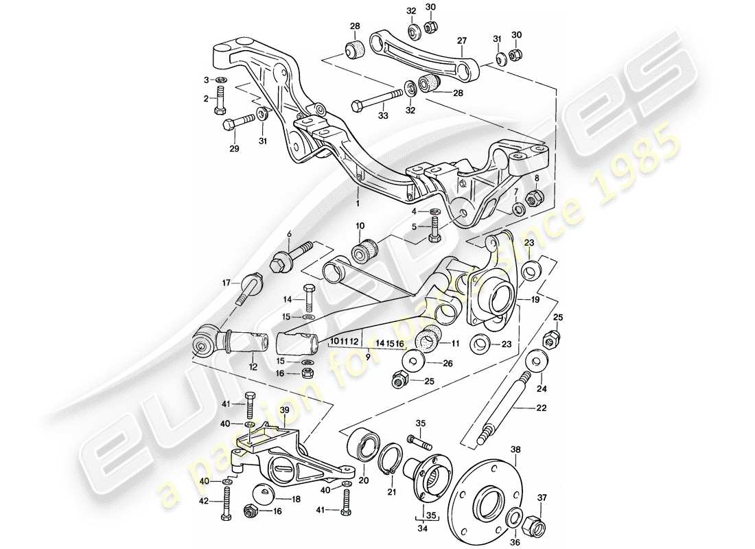 porsche 1983 (928) essieu arrière schéma des pièces