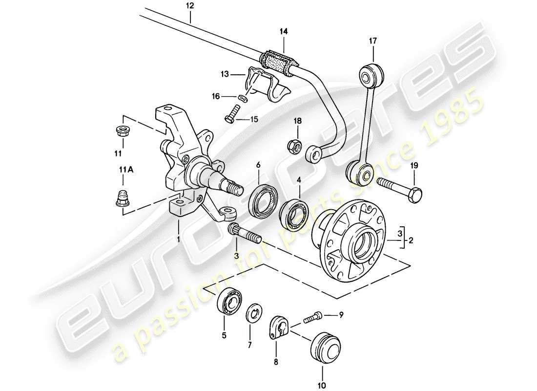 porsche 1983 (928) fusée de direction - stabilisateur - essieu avant - f >> 92-gs860 999 - lubrifiants - d >> - mj 1985 schéma des pièces