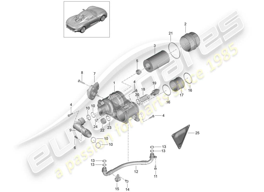 porsche 2015 (918 spyder) filtre à huile schéma des pièces
