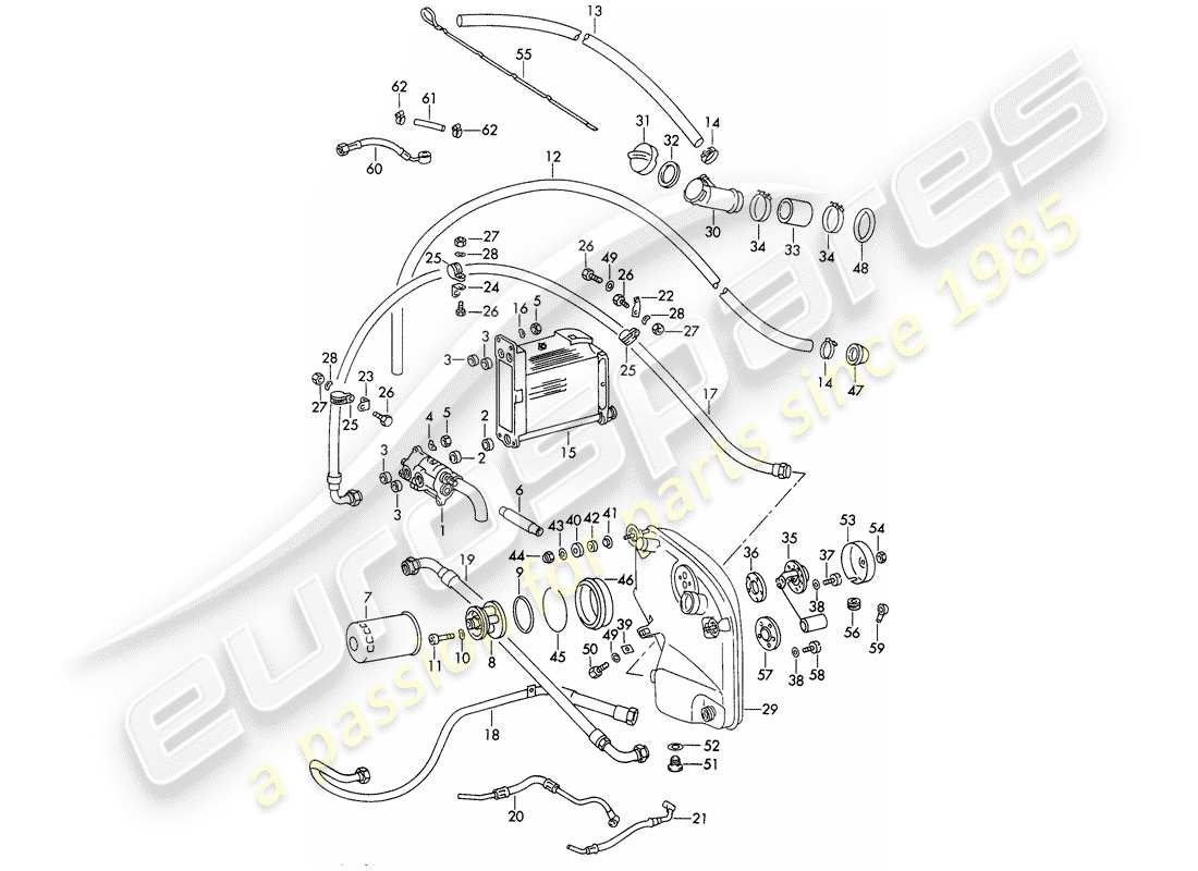 porsche 1966 (911/912) lubrification du moteur schéma des pièces