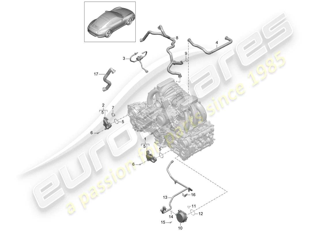 porsche 2013 (991-1) carter moteur schéma des pièces