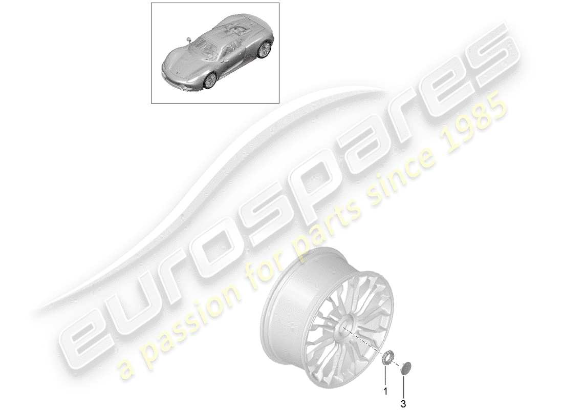 porsche 2015 (918 spyder) verrouillage centralisé schéma des pièces