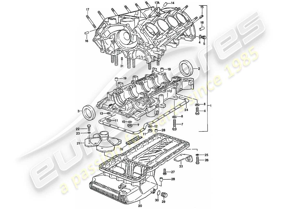 porsche 1978 (928) carter moteur schéma des pièces