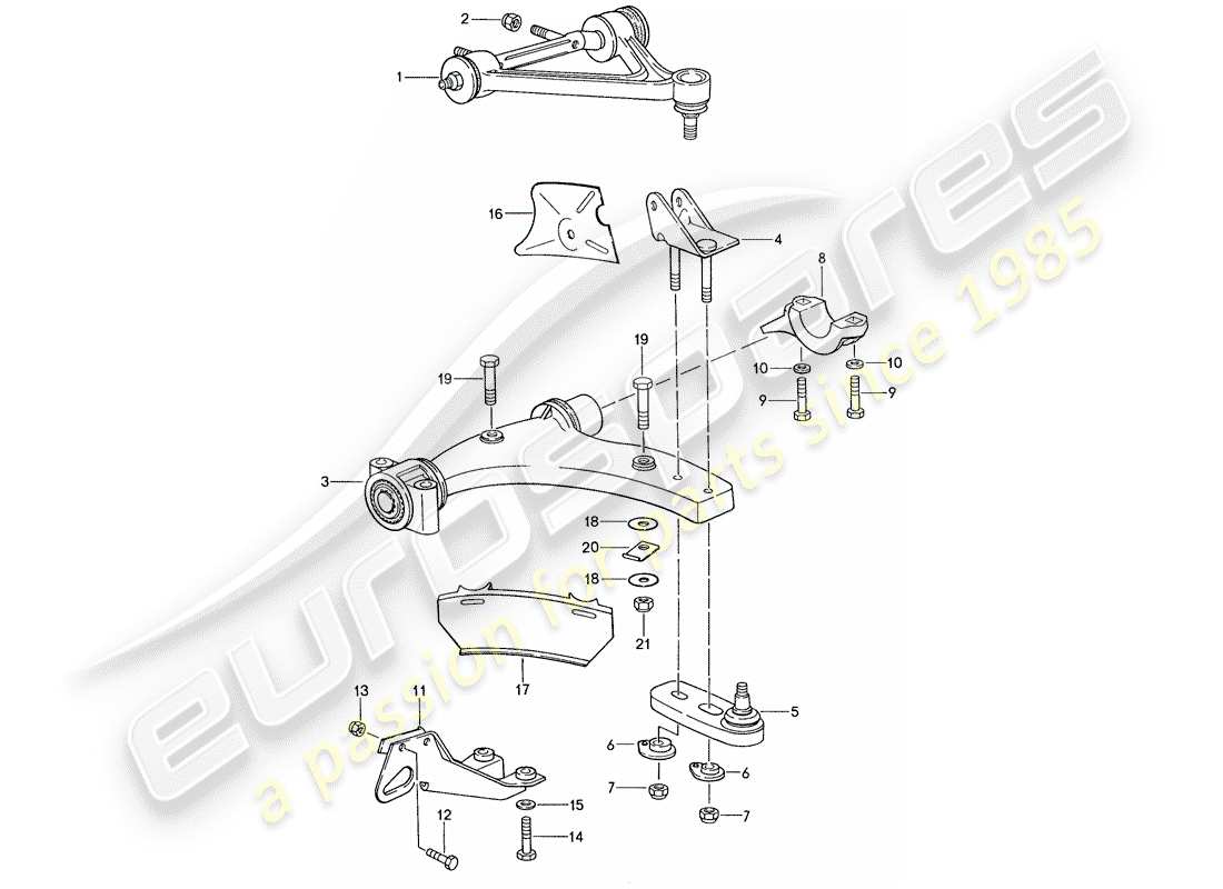 porsche 1989 (928) bras de commande de voie schéma des pièces