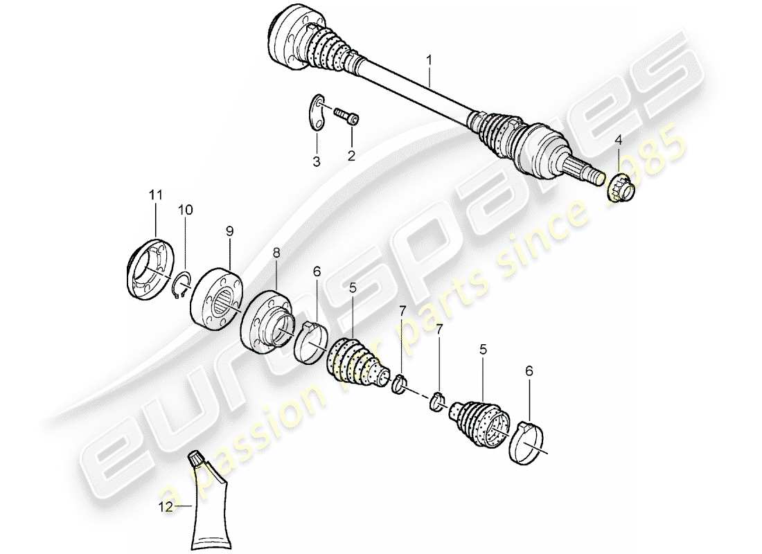 porsche 2005 (carrera gt) arbre de transmission schéma des pièces