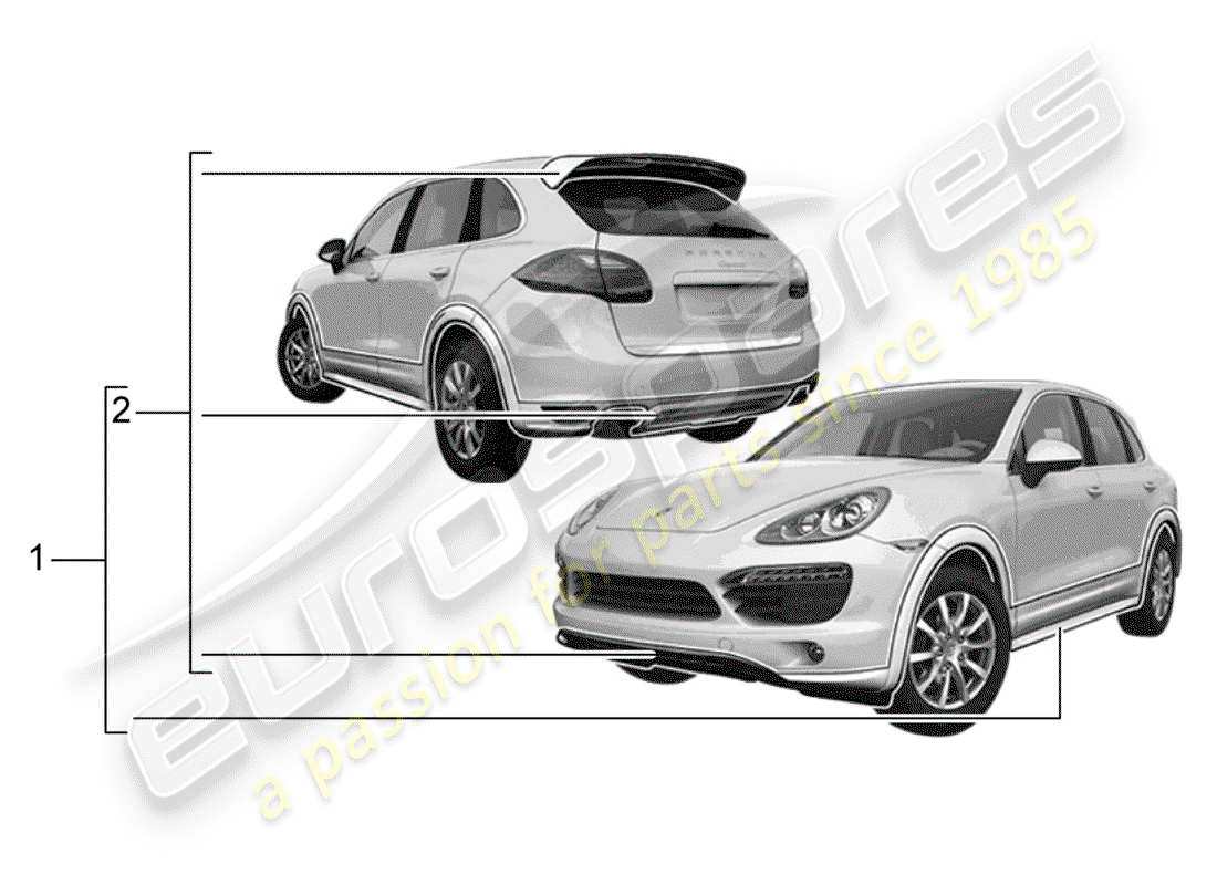 porsche 2011 (tequipment cayenne) pack conception sportive schéma des pièces