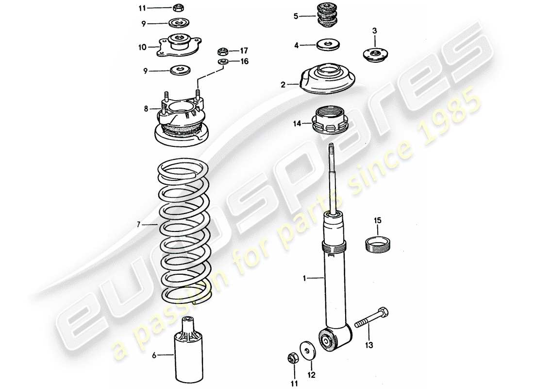 porsche 1993 (928) suspension schéma des pièces