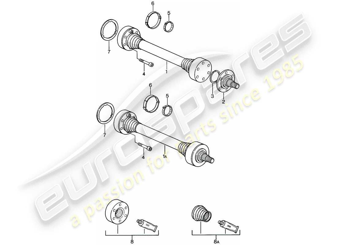 porsche 1982 (928) arbre de transmission schéma des pièces