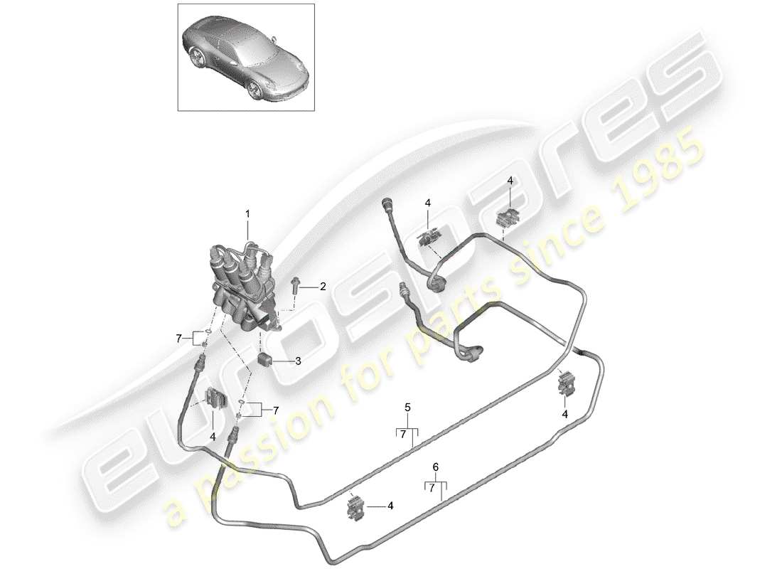 porsche 2013 (991-1) lignes diagramme de pièce