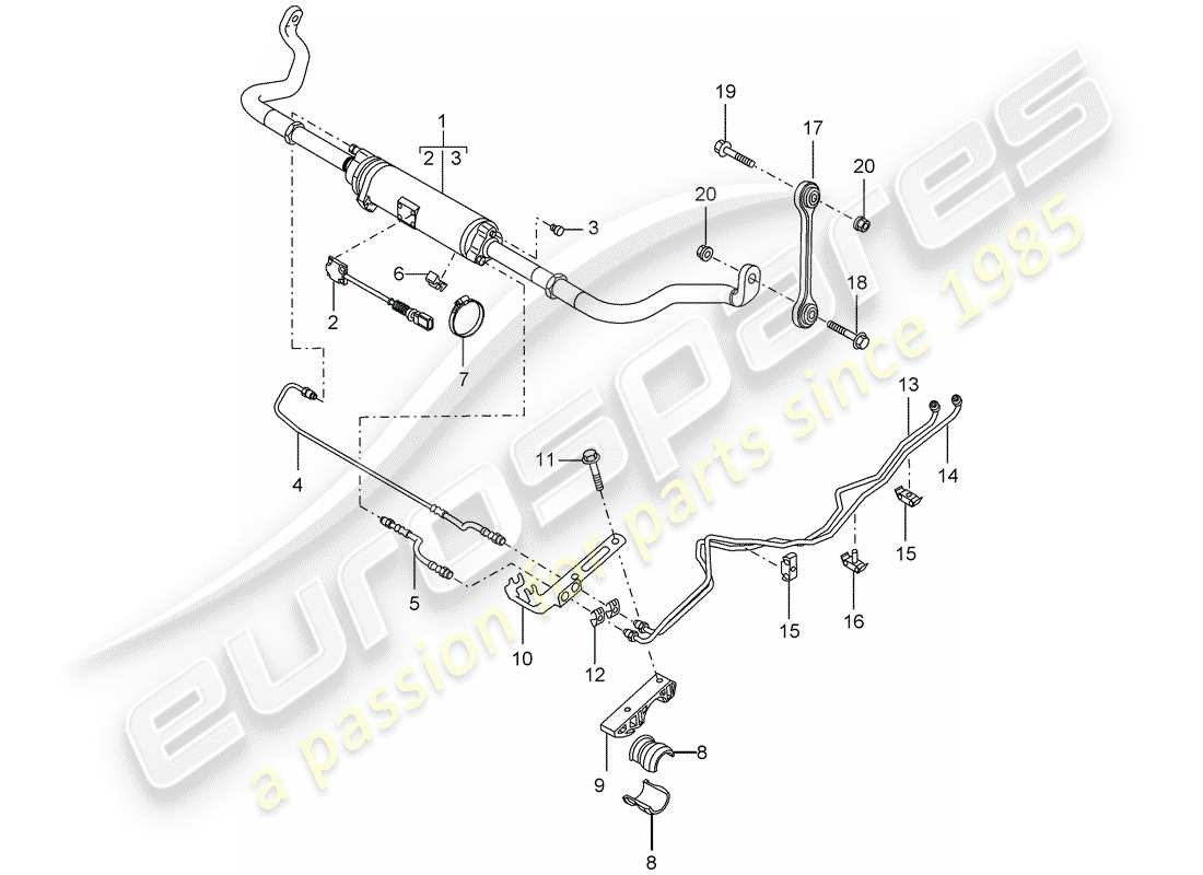 porsche 2003 (cayenne e1 9pa) stabilisateur (découplable) schéma des pièces