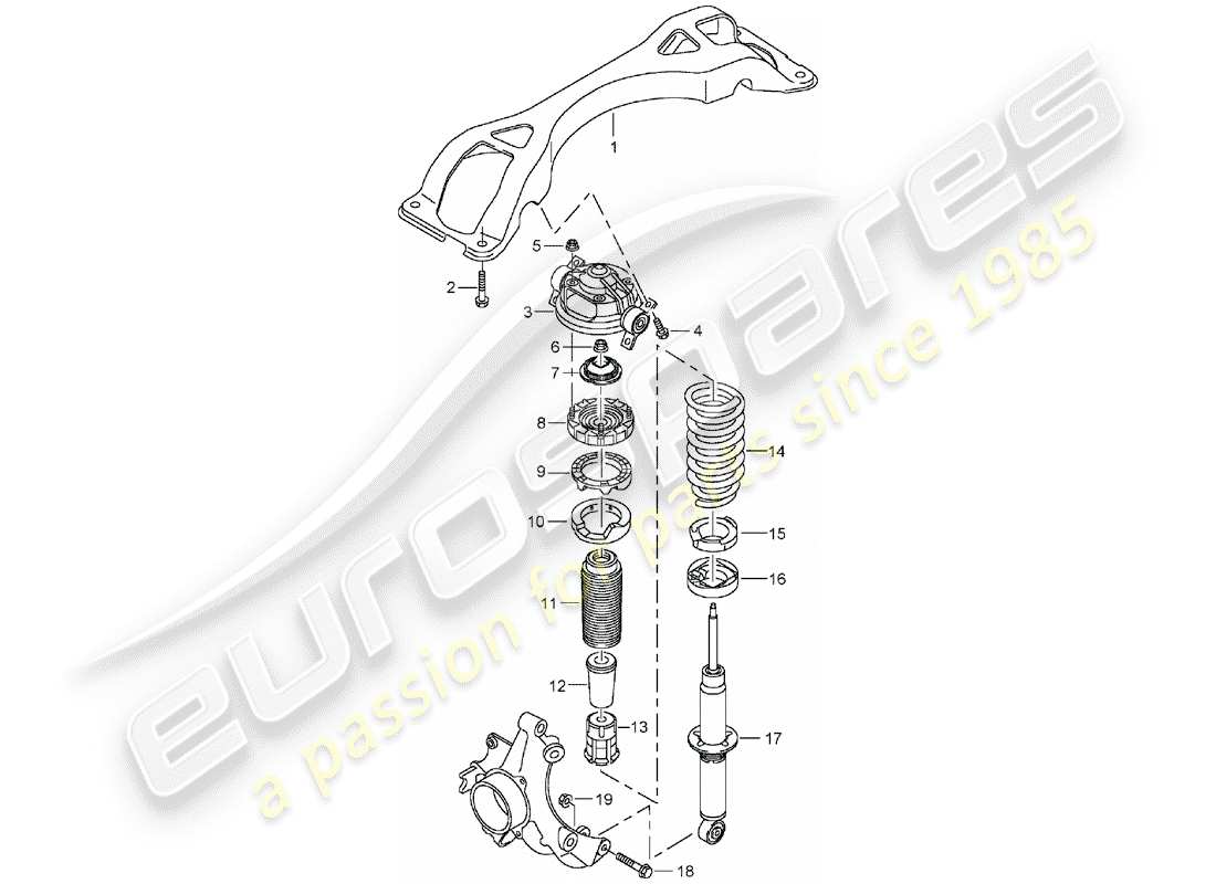 porsche 2003 (cayenne e1 9pa) schéma des pièces de suspension