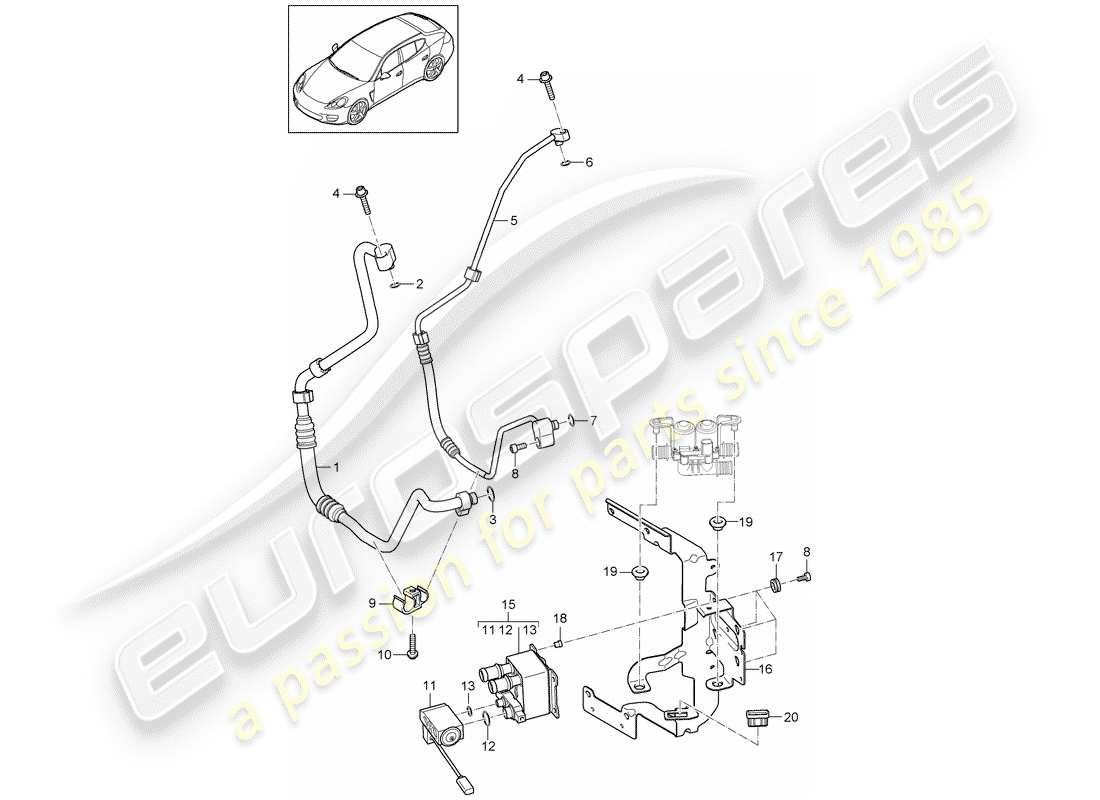 porsche 2010 (panamera 970) hybride schéma des pièces
