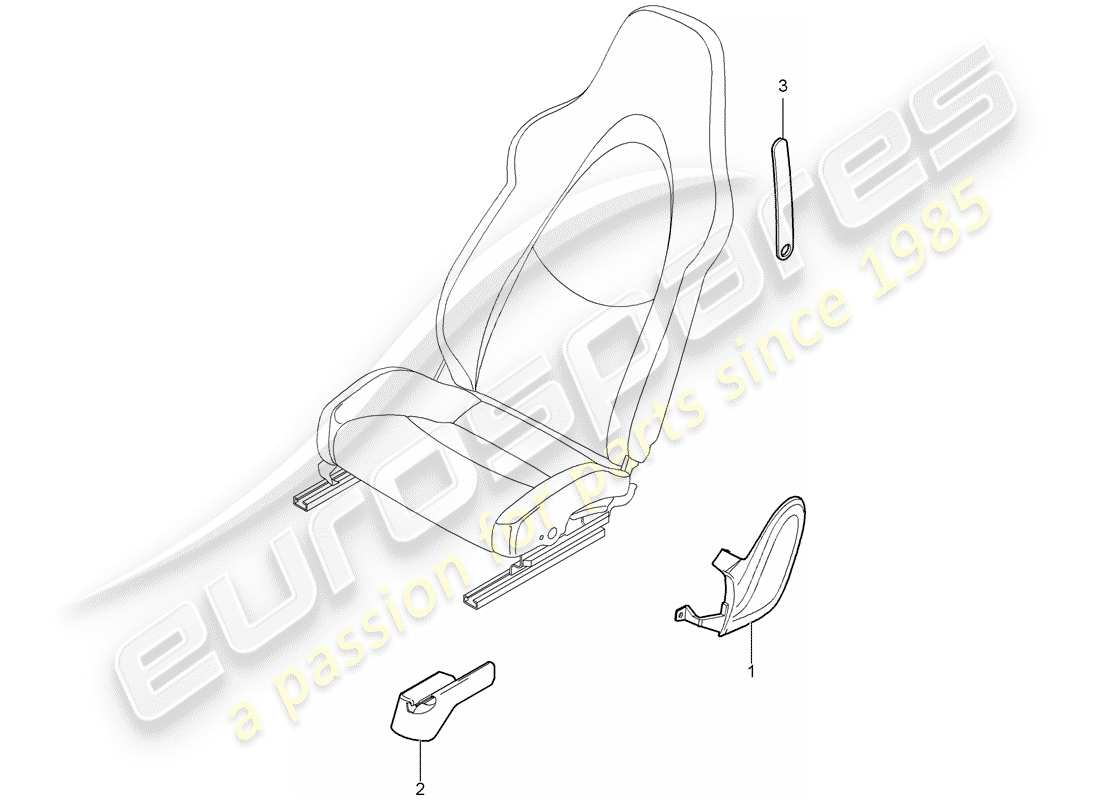 porsche 2007 (987 cayman) schéma des pièces du siège avant