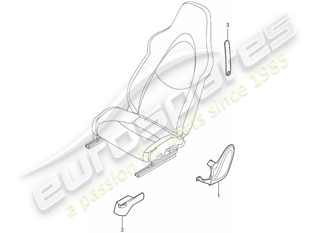 porsche 2009 (987 cayman) schéma des pièces du siège avant