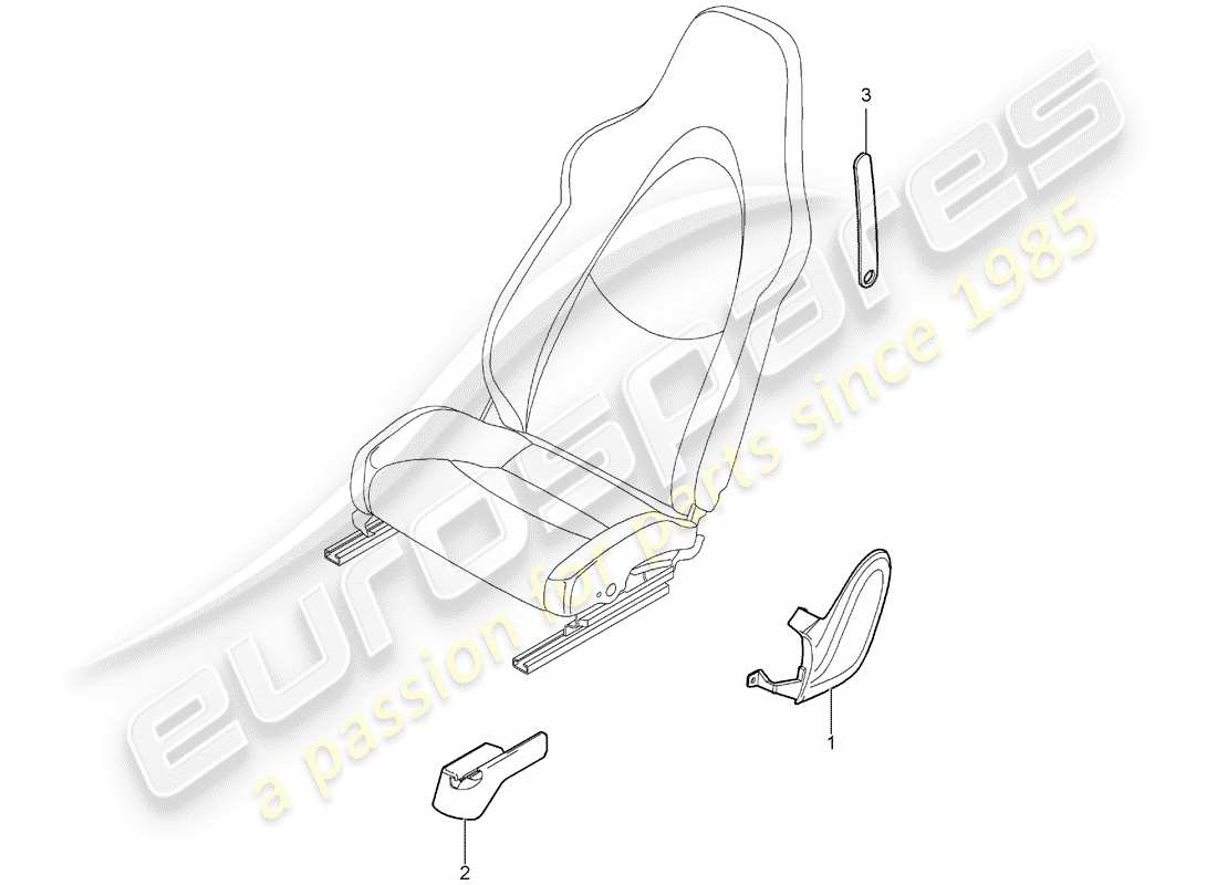 porsche 2010 (987 boxster) siège avant schéma des pièces