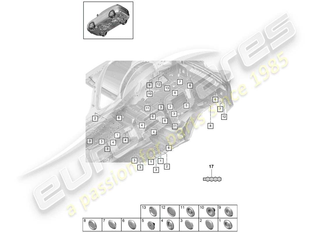 porsche 2020 (cayenne e3 9ya/9yb) diagramme de pièce de prise
