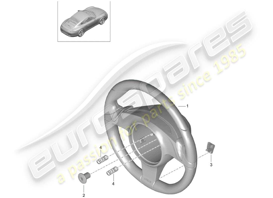 porsche 2013 (991-1) volants de direction schéma des pièces
