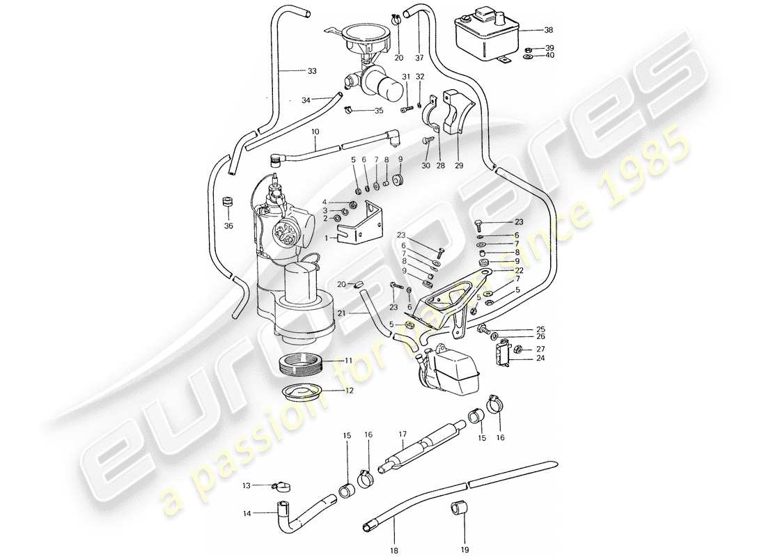 porsche 1976 (911) chauffage - conduites - accessoires - d >> - mj 1976 schéma des pièces