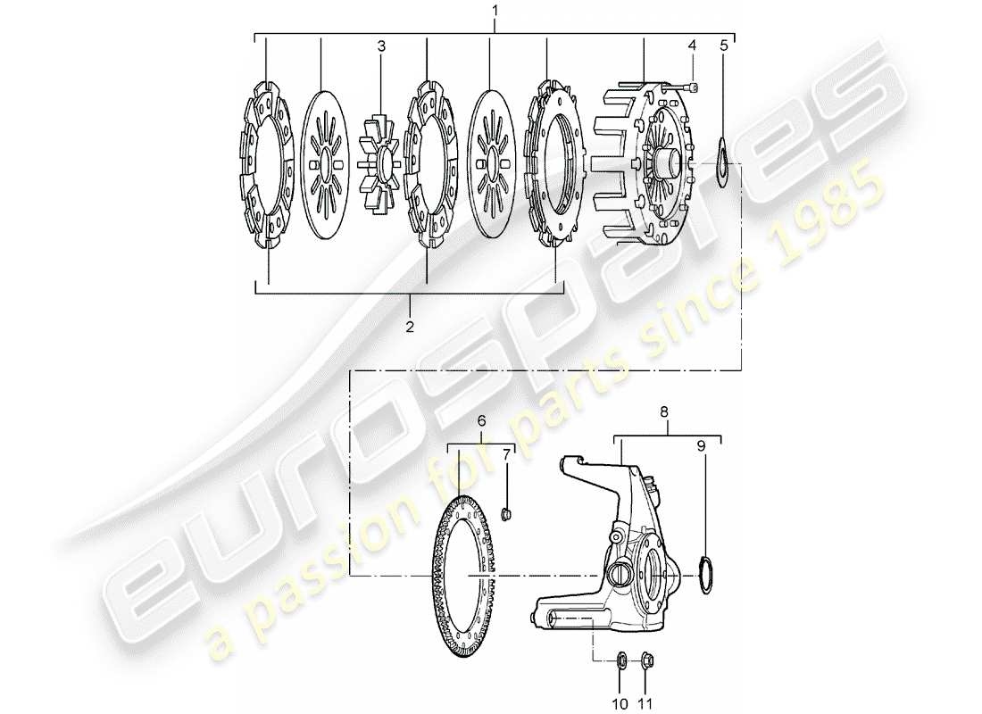 porsche 2006 (carrera gt) embrayage schéma des pièces