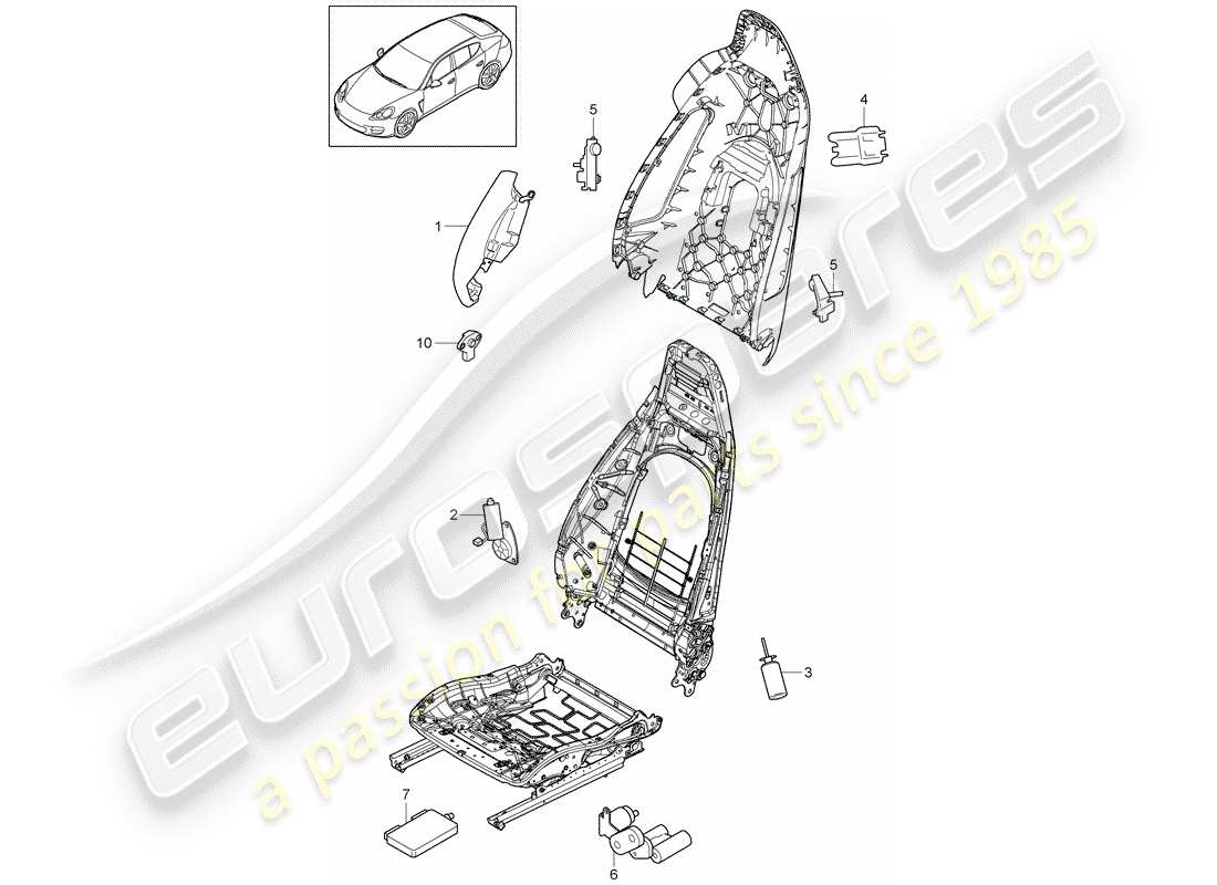 porsche 2010 (panamera 970) pièces électriques schéma des pièces