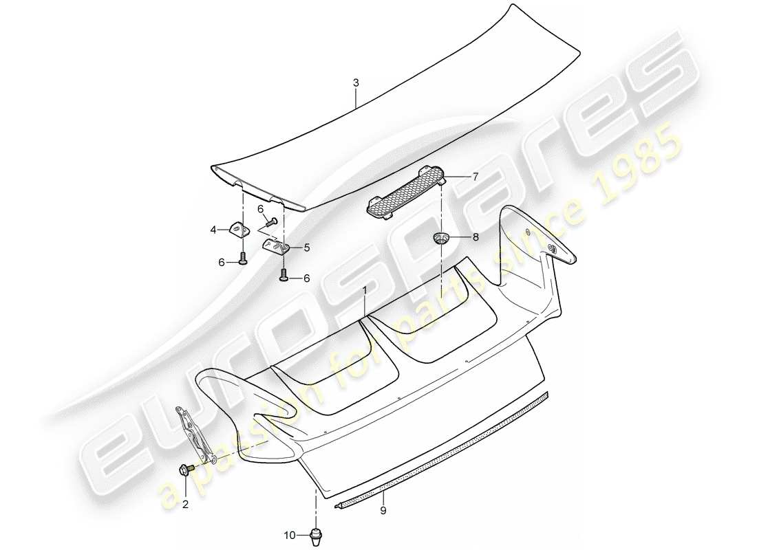 porsche 2005 (997-1) couverture diagramme de pièce