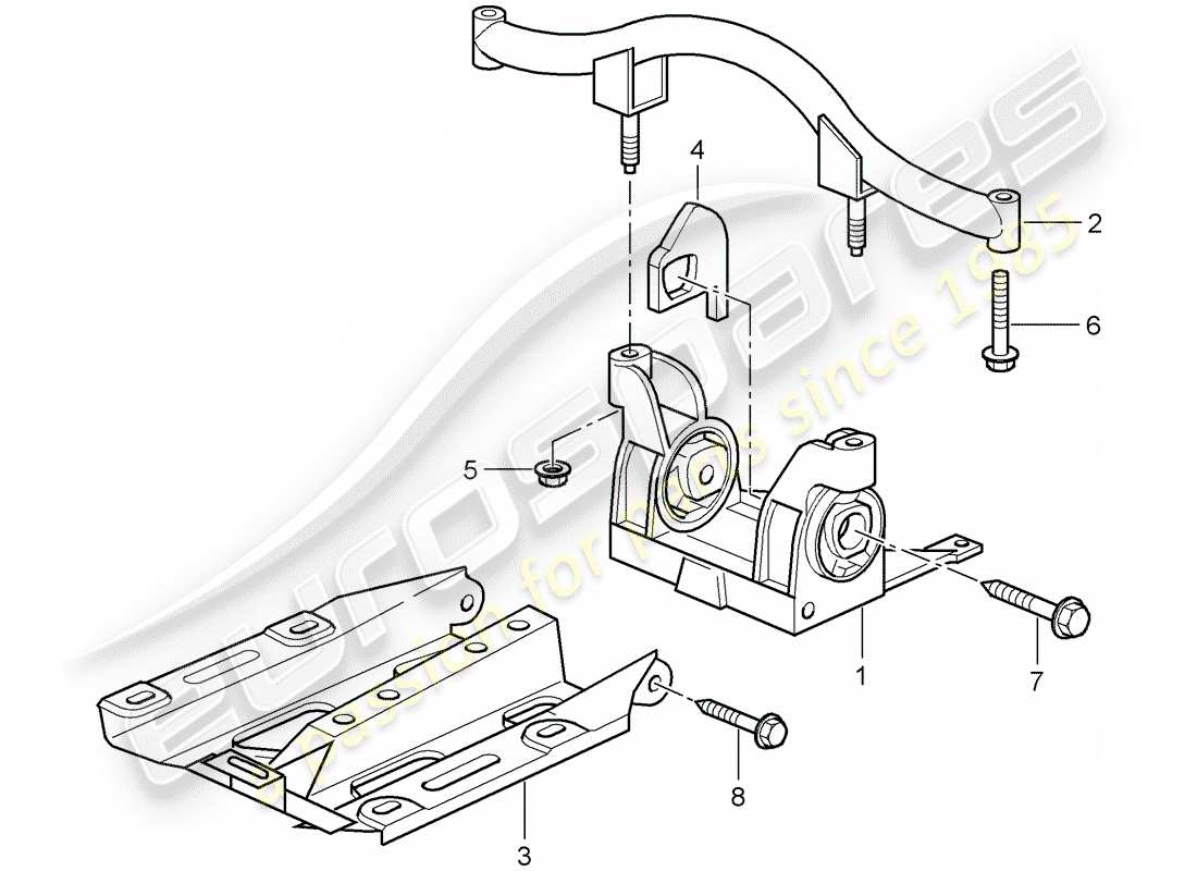 porsche 2007 (997-1 gt3) suspension de transmission schéma des pièces